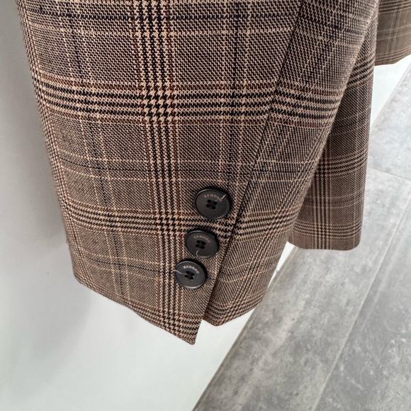Sandro Ladies Checked Blazer in Brown - Picture 4 of 4